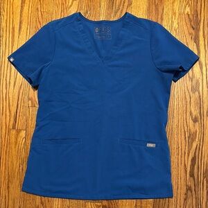 Figs Women's Short Sleeve Top in Royal Blue